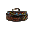 Polychrome Hand-Tooled Leather Belt