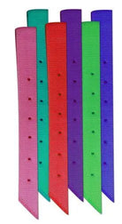 Six colorful woven nylon belt loops in pink teal red purple green blue for 18x1.75 inch premium off billet
