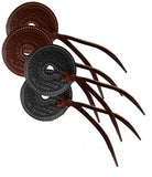 Basket tooled 3" wide leather bit guard with leather strap closure Horse Tack