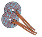 Teal and brown Southwest diamond Bit Guards. Horse Tack
