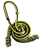 Braided Nylon Barrel Reins with Easy Grip Knots yellow Black Horse