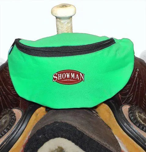 Showman ® Insulated Nylon Saddle Pouch Saddle Bag Lime Green Horse