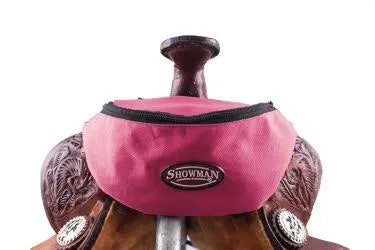 Showman ® Insulated Nylon Saddle Pouch Saddle Bag Pink Horse