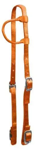 Premium Nylon One Ear Headstall Orange Horse