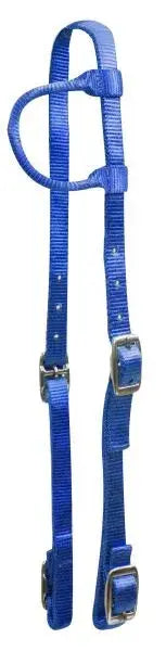 Premium Nylon One Ear Headstall Blue Horse
