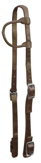Premium Nylon One Ear Headstall Brown Horse