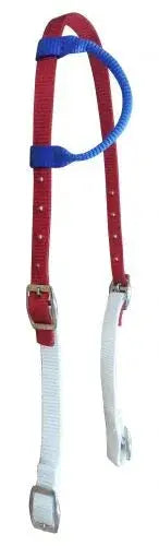 Red, White, and Blue Nylon One Ear Headstall Horse