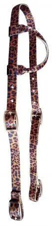 Cheetah Print Design Nylon One Ear Headstall Horse