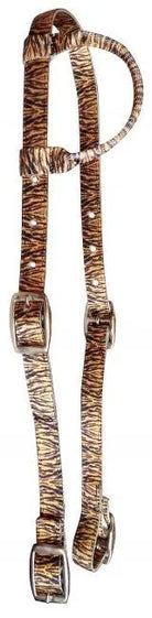 Tiger Print Design Nylon One Ear Headstall Horse