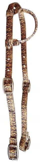 Tiger Print Design Nylon One Ear Headstall Horse
