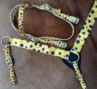 PONY SIZE Nylon Headstall Or Breastcollar With Sunflower Print Design Horse