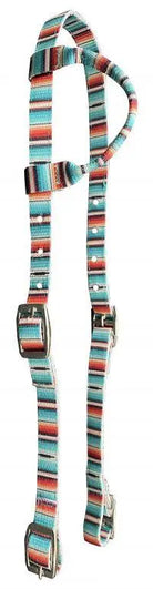 Teal Serape Nylon One Ear Headstall Horse