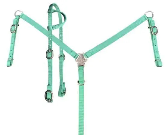 Nylon One ear Headstall and Breast collar set. Horse