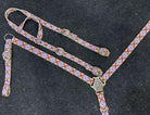 Pink Aztec Print Nylon One Ear Headstall and Breastcollar Set Horse Tack