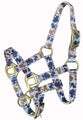 Premium nylon Cowhide Print halter with brass hardware - Mini / Foal Size