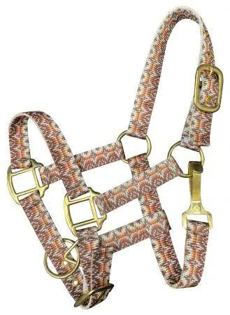 Premium nylon Dakota halter with brass hardware-Pony Horse
