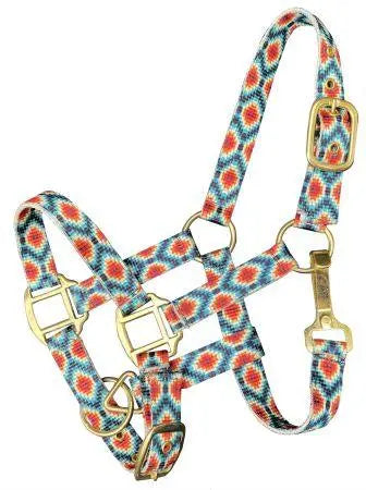 Premium nylon Aztec halter with brass hardware-Pony Horse