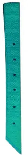 Teal leather strap with holes on 18in x 1.75in nylon off billet