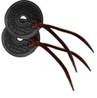 Basket tooled 3" wide leather bit guard with leather strap closure Horse Tack