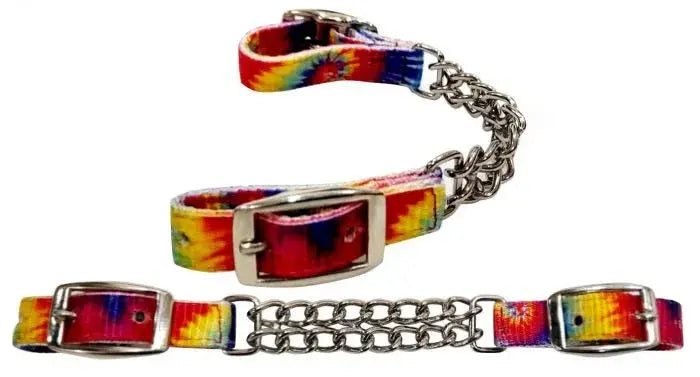 Tie Dye Fully adjustable double end chain nylon curb chain Horse