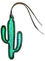 Hand painted cactus tie on saddle accessory