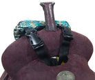 Teal Southwest Design Print Insulated Nylon Saddle Pouch Horse