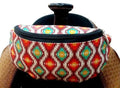 Red Southwest Print Insulated Nylon Saddle Pouch