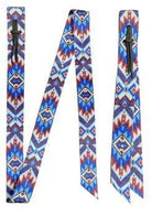 Premium Quality Blue Southwest Print Nylon tie strap and Off Billet set Horse