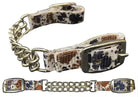 Cow print Fully adjustable double end chain nylon curb chain Horse