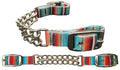 Teal Serape Southwest print Fully adjustable double end chain nylon curb chain