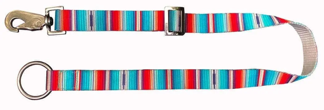 1" Teal Serape Print nylon adjustable bucket hanger Horse