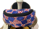 American Flag Print Insulated Nylon Saddle Pouch
