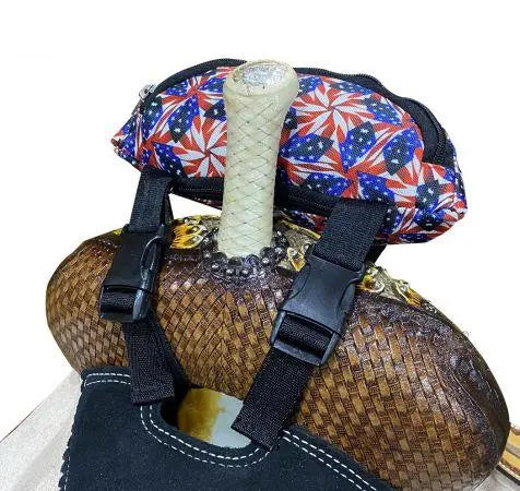 American Flag Print Insulated Nylon Saddle Pouch