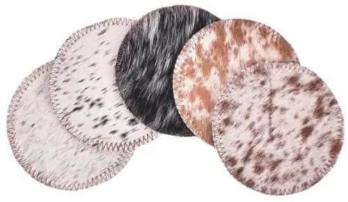 Salt and Pepper Cowhide Coaster -Sold individually