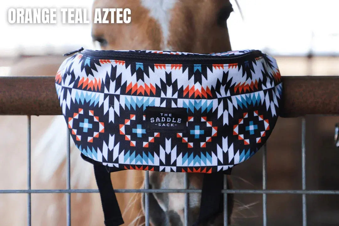 Saddle Sack XL Orange teal Aztec XL Horse