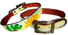 Leather Sunflower & Cactus Dog Collar Dog