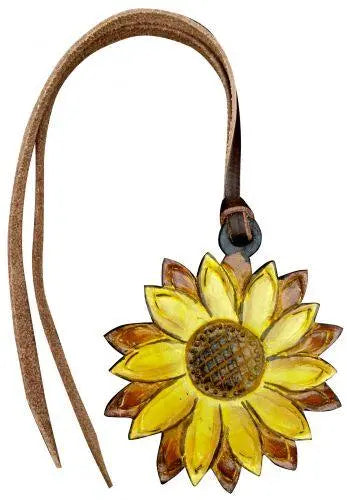 Hand painted sunflower tie on saddle accessory Saddle Charm Horse