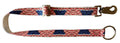 1" American Flag Print nylon adjustable bucket hanger with snap and ring