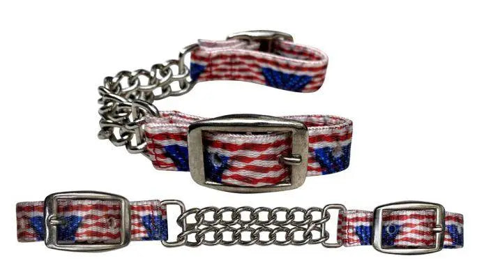 American Flag Fully adjustable double end chain nylon curb chain Horse
