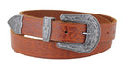 Western Tooled VintageBuckle Leather Belt Belts