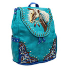Women's Embroidered Horse Western Leather Backpack handbag