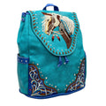 Women's Embroidered Horse Western Leather Backpack