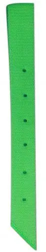 18 x 1.75 inch premium nylon off billet with bright green woven strap and holes