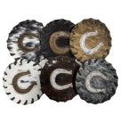 Horseshoe Cowhide Coaster - Sold Individually
