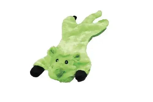 Stuffing Free Dog Toy with Squeaker - Pink, Green, and Gray, Red, Yellow Green Rino Dog
