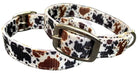 Cow print design nylon dog collar Dog