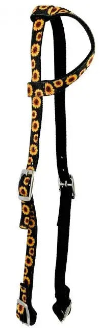 Nylon One Ear Headstall With Sunflower Design Horse