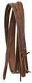 5/8" Leather reins with water loop ends. 8 ft long. Made in USA.