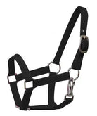 Nylon halter with nickel plated hardware and throat latch. Mini size. Horse