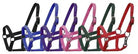Nylon halter with nickel plated hardware and throat latch. Mini size. Horse